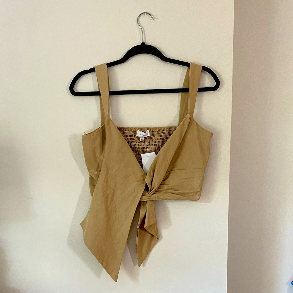 NWT tan crop top -MABLE brand